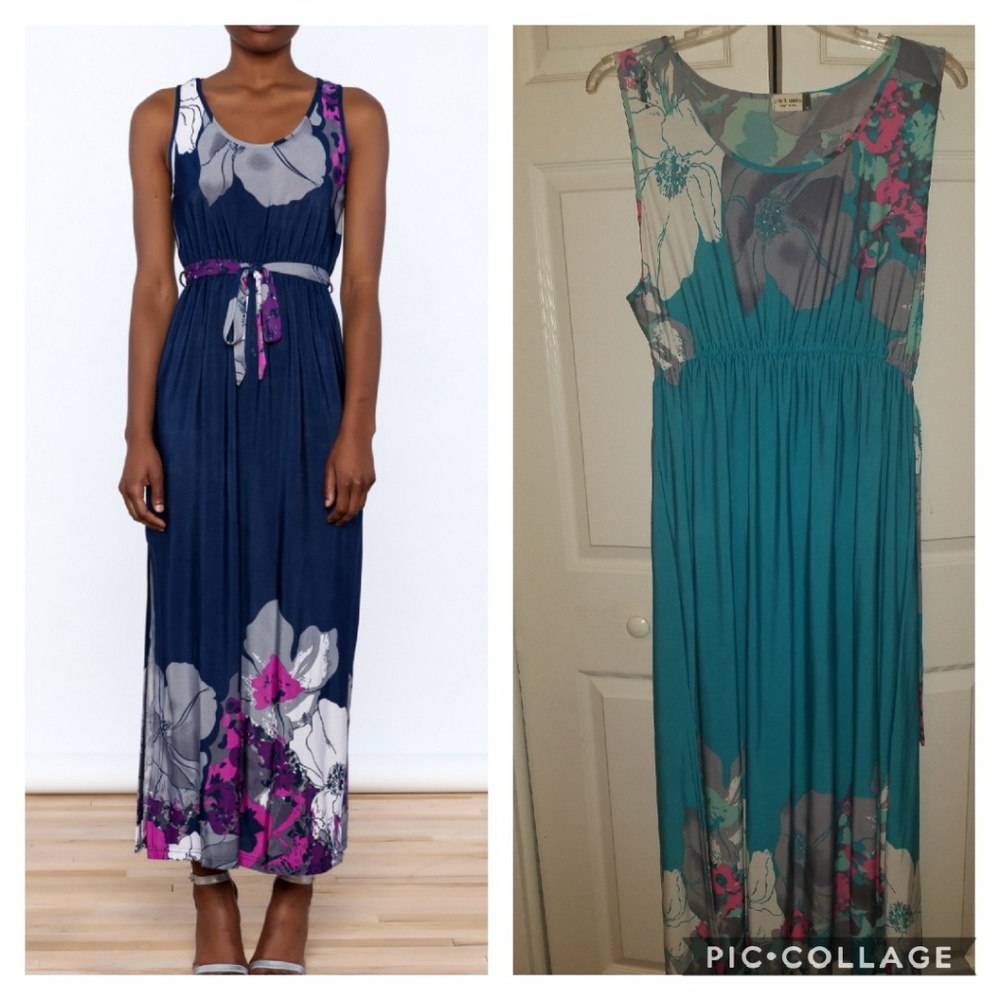 Jon & Anna blue floral maxi dress 3x NWOT